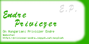 endre priviczer business card